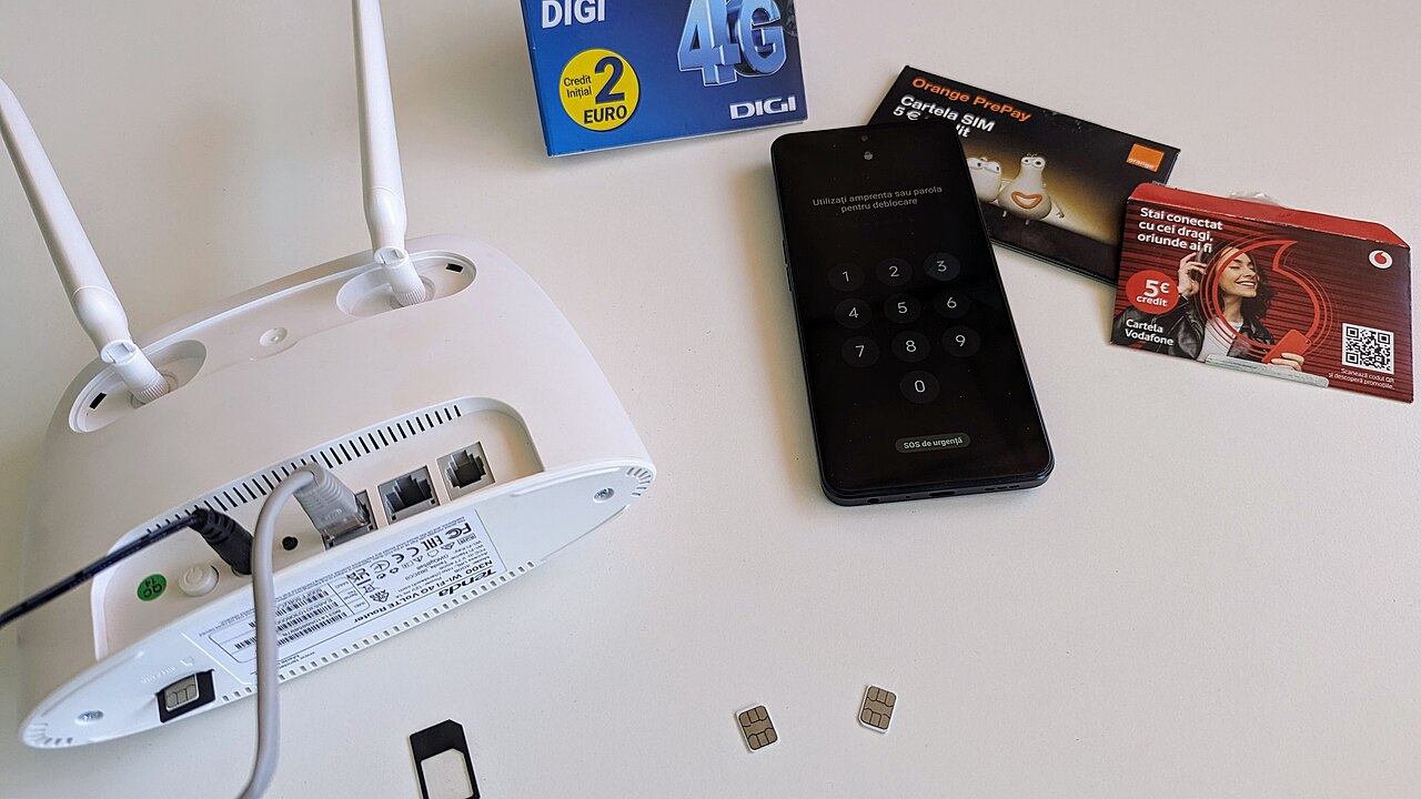 Routeur 4G Tenda 4G06 blanc connecte a un smartphone